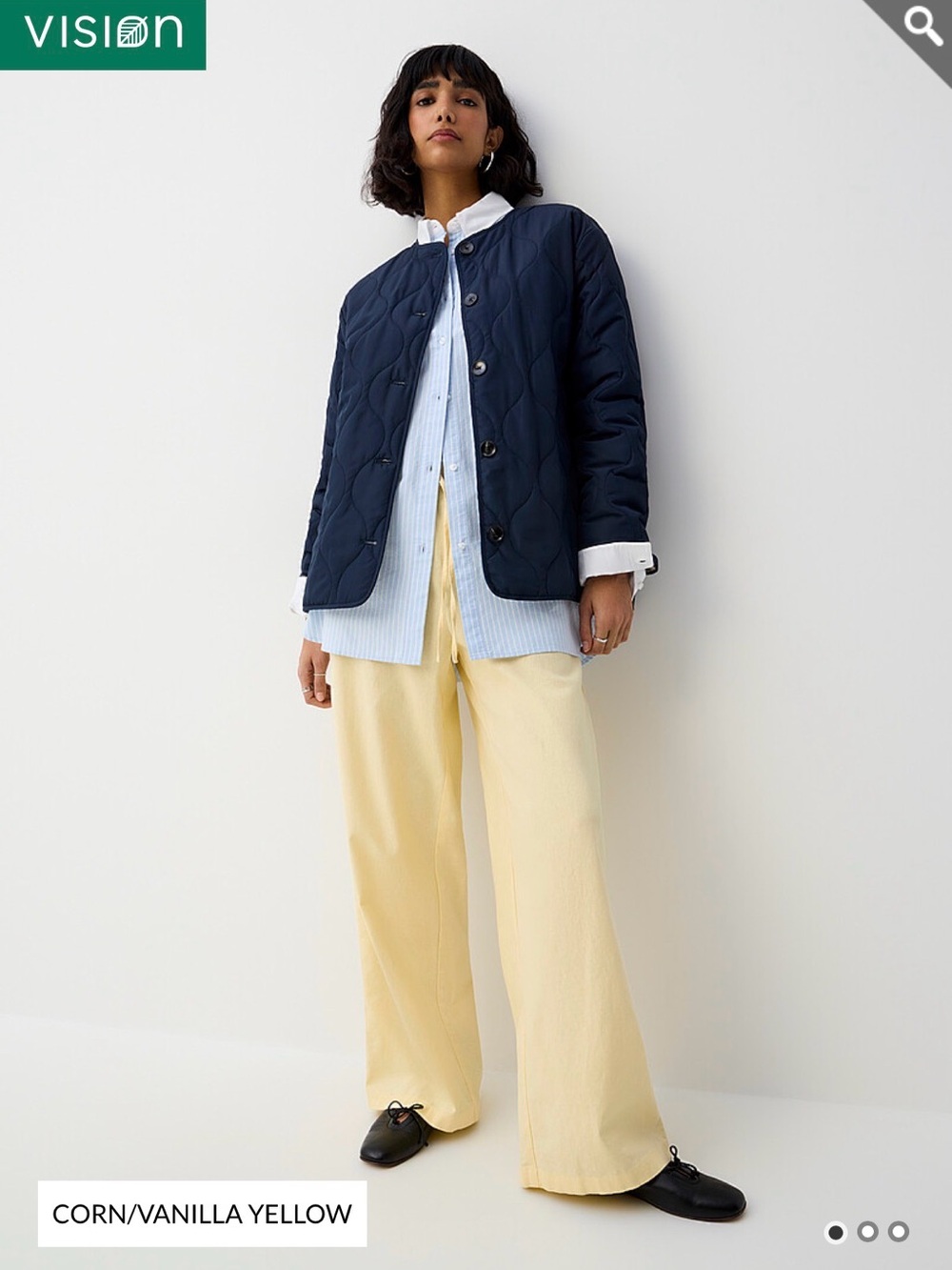 Icone Vanilla Yellow Wide-Leg Drawstring Pants - Picture 2 of 3